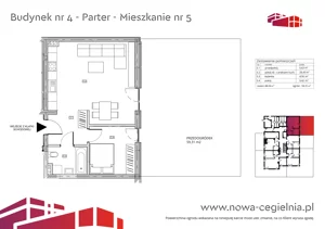 2 pokoje, mieszkanie 47,77 m², parter, oferta nr 4/M5, Nowa Cegielnia bud. 3 i 4, Gorzów Wielkopolski, Janice, ul. Warszawska 185