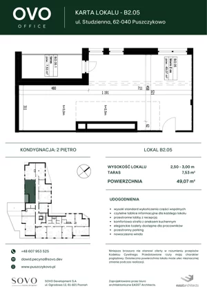 Biuro 49,07 m², oferta nr B/2/05, OVO Office, Puszczykowo, ul. Studzienna