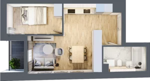 2 pokoje, mieszkanie 38,93 m², piętro 1, oferta nr A06, Kamienica Calisia, Kalisz, Śródmieście, ul. Złota 20A