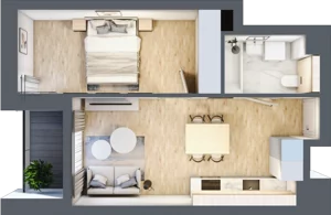 2 pokoje, mieszkanie 36,71 m², piętro 1, oferta nr A10, Kamienica Calisia, Kalisz, Śródmieście, ul. Złota 20A
