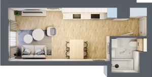 1 pokój, mieszkanie 26,89 m², piętro 1, oferta nr A11, Kamienica Calisia, Kalisz, Śródmieście, ul. Złota 20A
