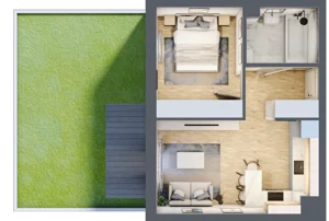2 pokoje, mieszkanie 35,91 m², parter, oferta nr A04, Osiedle Wajdy 20, Kutno, ul. Andrzeja Wajdy 20
