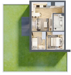 3 pokoje, mieszkanie 40,62 m², parter, oferta nr A03, Osiedle Wajdy 20, Kutno, ul. Andrzeja Wajdy 20