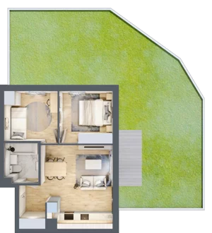 3 pokoje, mieszkanie 45,69 m², parter, oferta nr A08, Osiedle Wajdy 20, Kutno, ul. Andrzeja Wajdy 20