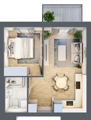 2 pokoje, mieszkanie 33,10 m², parter, oferta nr A07, Dąbrowskiego 9, Szczecin, Zachód, Nowe Miasto, ul. Dąbrowskiego / Piekary