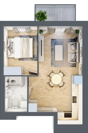 2 pokoje, mieszkanie 32,25 m², parter, oferta nr B02, Dąbrowskiego 9, Szczecin, Zachód, Nowe Miasto, ul. Dąbrowskiego / Piekary