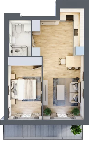 2 pokoje, mieszkanie 38,66 m², parter, oferta nr B03, Dąbrowskiego 9, Szczecin, Zachód, Nowe Miasto, ul. Dąbrowskiego / Piekary