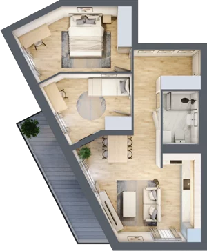 3 pokoje, mieszkanie 57,01 m², parter, oferta nr B06, Dąbrowskiego 9, Szczecin, Zachód, Nowe Miasto, ul. Dąbrowskiego / Piekary