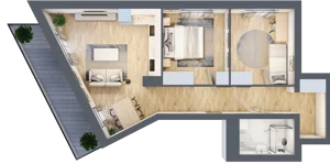 3 pokoje, mieszkanie 57,61 m², parter, oferta nr B07, Dąbrowskiego 9, Szczecin, Zachód, Nowe Miasto, ul. Dąbrowskiego / Piekary