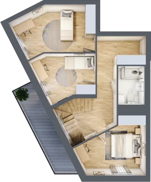 4 pokoje, penthouse 80,37 m², piętro 4, oferta nr B34, Dąbrowskiego 9, Szczecin, Zachód, Nowe Miasto, ul. Dąbrowskiego / Piekary