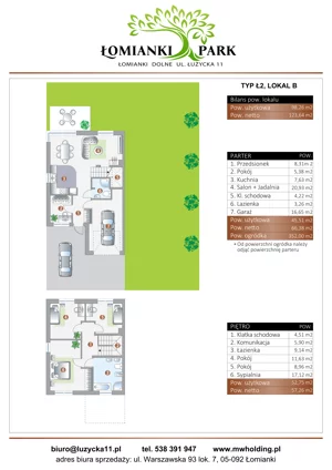 Dom 123,64 m², oferta nr 15B, Łomianki Park, Łomianki Dolne, ul. Łużycka 11