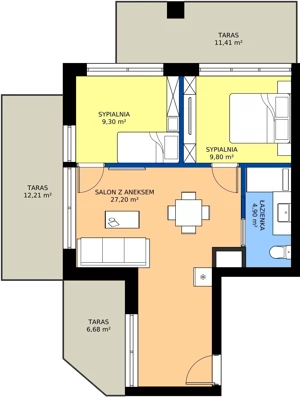 3 pokoje, lokal inwestycyjny 49,50 m², piętro 1, oferta nr A09, Tatrzański Resort, Białka Tatrzańska, ul. Środkowa 75