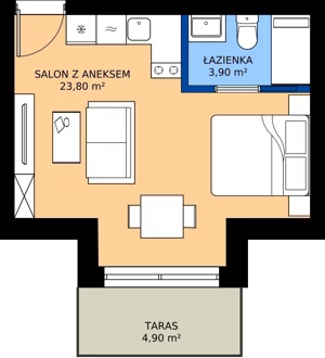 1 pokój, lokal inwestycyjny 27,27 m², piętro 2, oferta nr A21, Tatrzański Resort, Białka Tatrzańska, ul. Środkowa 75