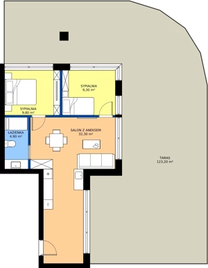 3 pokoje, lokal inwestycyjny 56,49 m², parter, oferta nr A02, Tatrzański Resort, Białka Tatrzańska, ul. Środkowa 75