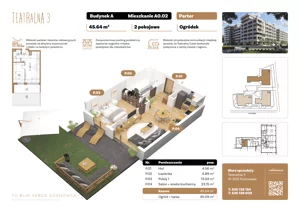 2 pokoje, apartament 42,18 m², piętro 1, oferta nr A1.01, Teatralna 3 - budynek A, Sosnowiec, Śródmieście, ul. Teatralna 1