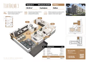3 pokoje, apartament 55,40 m², piętro 3, oferta nr A3.06, Teatralna 3 - budynek A, Sosnowiec, Śródmieście, ul. Teatralna 1