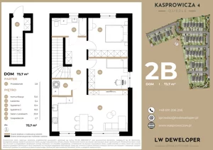 3 pokoje, mieszkanie 73,70 m², piętro 1, oferta nr 2B, Osiedle Kasprowicza 4, Łódź, Widzew, Widzew-Wschód, ul. Kasprowicza 4