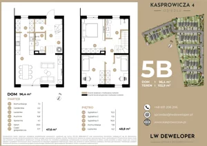Dom 96,40 m², oferta nr 5B, Osiedle Kasprowicza 4 - domy, Łódź, Widzew, Widzew-Wschód, ul. Kasprowicza 4