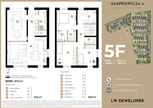 Dom 127,30 m², oferta nr 5F, Osiedle Kasprowicza 4 - domy, Łódź, Widzew, Widzew-Wschód, ul. Kasprowicza 4