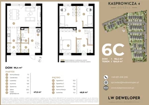 Dom 96,40 m², oferta nr 6C, Osiedle Kasprowicza 4 - domy, Łódź, Widzew, Widzew-Wschód, ul. Kasprowicza 4