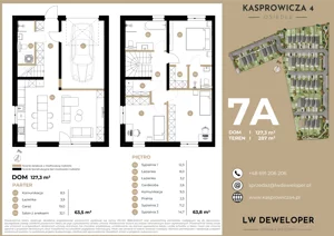 Dom 127,30 m², oferta nr 7A, Osiedle Kasprowicza 4 - domy, Łódź, Widzew, Widzew-Wschód, ul. Kasprowicza 4