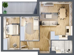 3 pokoje, mieszkanie 58,61 m², parter, oferta nr M1, Aleja Krakowska 201, Warszawa, Włochy, Raków, al. Krakowska 201