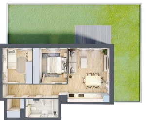 3 pokoje, mieszkanie 52,44 m², parter, oferta nr M3, Aleja Krakowska 201, Warszawa, Włochy, Raków, al. Krakowska 201