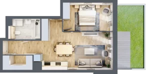 2 pokoje, mieszkanie 47,95 m², parter, oferta nr M4, Aleja Krakowska 201, Warszawa, Włochy, Raków, al. Krakowska 201