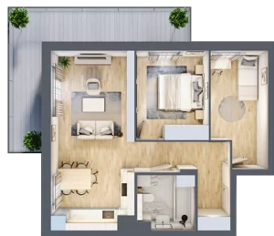3 pokoje, mieszkanie 57,66 m², piętro 1, oferta nr M11, Aleja Krakowska 201, Warszawa, Włochy, Raków, al. Krakowska 201