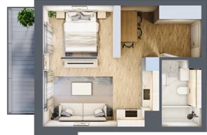 1 pokój, mieszkanie 35,73 m², piętro 1, oferta nr M40, Aleja Krakowska 201, Warszawa, Włochy, Raków, al. Krakowska 201