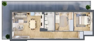 3 pokoje, mieszkanie 59,82 m², piętro 1, oferta nr M43, Aleja Krakowska 201, Warszawa, Włochy, Raków, al. Krakowska 201