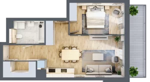2 pokoje, mieszkanie 47,94 m², piętro 2, oferta nr M15, Aleja Krakowska 201, Warszawa, Włochy, Raków, al. Krakowska 201