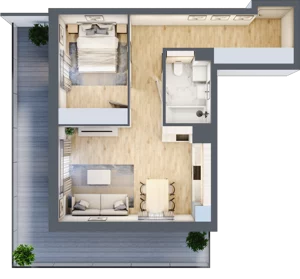 2 pokoje, mieszkanie 48,37 m², piętro 4, oferta nr M31, Aleja Krakowska 201, Warszawa, Włochy, Raków, al. Krakowska 201