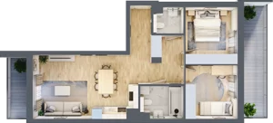 3 pokoje, mieszkanie 59,44 m², piętro 4, oferta nr M54, Aleja Krakowska 201, Warszawa, Włochy, Raków, al. Krakowska 201