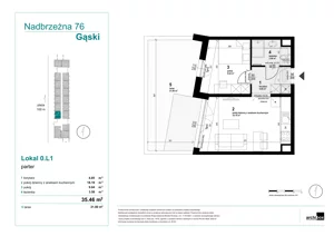 2 pokoje, apartament inwestycyjny 35,46 m², parter, oferta nr 0.L1, Goose Bay, Gąski, ul. Nadbrzeżna 76