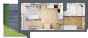 1 pokój, mieszkanie 31,06 m², parter, oferta nr B1.1, Nova Daliova, Lublin, Ponikwoda, ul. Daliowa