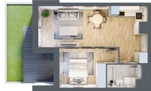 2 pokoje, mieszkanie 37,91 m², parter, oferta nr B1.3, Nova Daliova, Lublin, Ponikwoda, ul. Daliowa