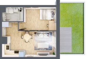 2 pokoje, mieszkanie 34,83 m², parter, oferta nr B1.39, Nova Daliova, Lublin, Ponikwoda, ul. Daliowa