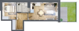 2 pokoje, mieszkanie 37,20 m², parter, oferta nr B2.48, Nova Daliova, Lublin, Ponikwoda, ul. Daliowa