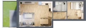 2 pokoje, mieszkanie 43,57 m², parter, oferta nr B2.51, Nova Daliova, Lublin, Ponikwoda, ul. Daliowa