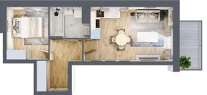 2 pokoje, mieszkanie 37,20 m², piętro 1, oferta nr B2.52, Nova Daliova, Lublin, Ponikwoda, ul. Daliowa