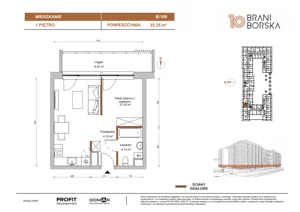 1 pokój, mieszkanie 35,25 m², piętro 1, oferta nr BN10/B/109, Braniborska 10 , Wrocław, Stare Miasto, Śródmieście, ul. Braniborska 10