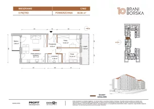 3 pokoje, mieszkanie 56,96 m², piętro 9, oferta nr BN10/C/902, Braniborska 10 , Wrocław, Stare Miasto, Śródmieście, ul. Braniborska 10