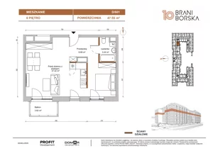 1 pokój, mieszkanie 47,55 m², piętro 6, oferta nr BN10/D/601, Braniborska 10 , Wrocław, Stare Miasto, Śródmieście, ul. Braniborska 10