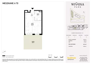 1 pokój, mieszkanie 38,75 m², parter, oferta nr A70, Witosa Park, Poznań, Winiary, Winiary, ul. Piątkowska 165 A-B