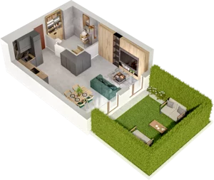 1 pokój, mieszkanie 38,75 m², parter, oferta nr A70, Witosa Park, Poznań, Winiary, Winiary, ul. Piątkowska 165 A-B
