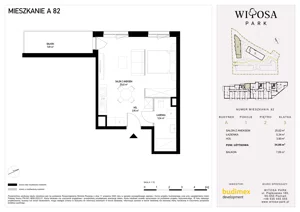1 pokój, mieszkanie 34,86 m², piętro 2, oferta nr A82, Witosa Park, Poznań, Winiary, Winiary, ul. Piątkowska 165 A-B