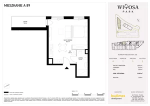 1 pokój, mieszkanie 34,86 m², piętro 3, oferta nr A89, Witosa Park, Poznań, Winiary, Winiary, ul. Piątkowska 165 A-B