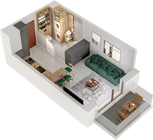 1 pokój, mieszkanie 27,86 m², piętro 3, oferta nr B71, Witosa Park, Poznań, Winiary, Winiary, ul. Piątkowska 165 A-B