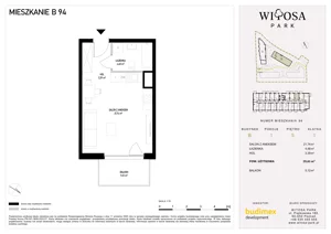 1 pokój, mieszkanie 29,61 m², piętro 5, oferta nr B94, Witosa Park, Poznań, Winiary, Winiary, ul. Piątkowska 165 A-B